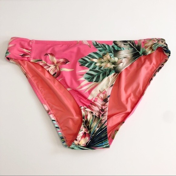 NEW La Blanca Tropical Rain Palm Print Bikini Bottoms Size 14 - Picture 1 of 5